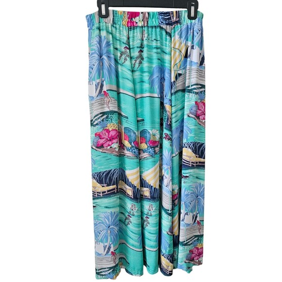 Karen Kane Women's Skirt - Vibrant Tropical Print Elastic Waist Slip-On, Size 14 - Picture 2 of 8